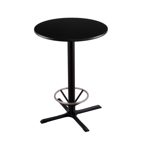 42" 211 Black Table, 30" dia. Top, Foot Ring
